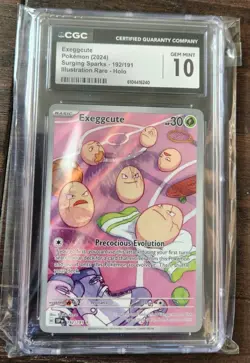 Exeggcute 192/191 Illustration Rare Surging Sparks Pokemon TCG CGC 10 Holo - Image 1
