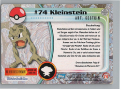GERMAN Pokemon Topps TV Animation Edition 1999 - 74 Kleinstein - Image 2