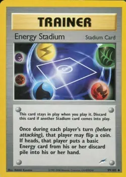 Energy Stadium 99/105 Neo Destiny Vintage 2002 Pokemon Card - Image 1