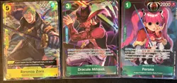 ONE PIECE CCG ILLUS. BOX PROMOS ZORO, PERONA AND MIHAWK NM - Image 1