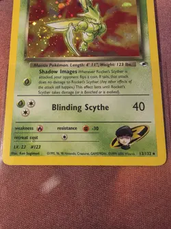 Pokemon TCG | Rocket's Scyther Holo Rare w/ Swirl 013/132 Gym Heroes HP/DMG - Image 3