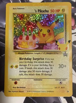 Pokemon Pikachu TCG Birthday Celebrations Card #24 25th Anniversary Promo NM/M - Image 1