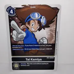 Digimon Card Game - Tai Kamiya - BT2-089 Rare - Black - NM - Image 2