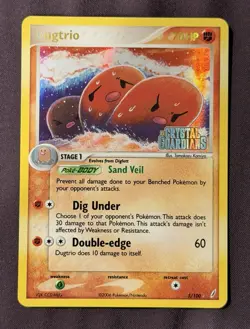 Pokemon Dugtrio Crystal Guardians Holo Rare Reverse Holo 5/100 Stage 1 70HP 2006 - Image 1