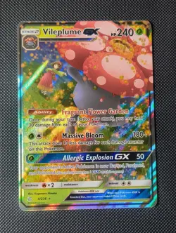 Pokemon - Vileplume GX - TCG Cosmic Eclipse Holo Card 4/236 Near Mint Condition - Image 1