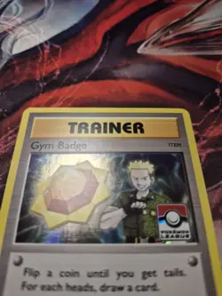 Pokemon League Black Star Promo Lt Surge Gym Badge XY205 LP - Image 2
