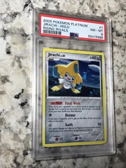 2009 Pokemon Platinum Jirachi Holo Rising Rivals #7 PSA 8 Freshly Graded - Image 2