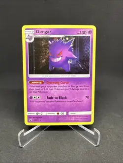 Pokemon TCG Gengar 38/111 Sun & Moon SM Crimson Invasion Holo Rare Card - Image 1