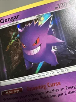 Pokemon TCG Gengar 38/111 Sun & Moon SM Crimson Invasion Holo Rare Card - Image 3