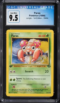 Pokemon TCG 1999 Jungle 1st Edition 59/64 Paras PSA 9.5 GEM MINT PSA 10 - Image 1