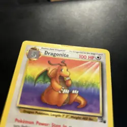Pokemon TCG Dragonite 19/62 Fossil Rare Non-Holo Card WOTC 1999 Vintage LP - Image 2