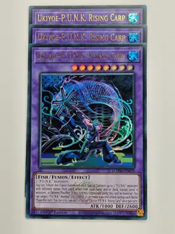 Yu Gi Oh - 3x BLMM-EN079 Ukiyoe-P.U.N.K. Rising Carp - Ultra Rare - Image 1