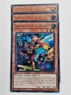Yu Gi Oh - 3x BLMM-EN071 Gagaku-P.U.N.K. Wa Gon - Ultra Rare - Image 1