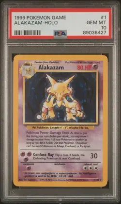 1999 Pokemon Game Alakazam-Holo #1 PSA 10 - Image 1
