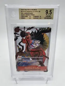 BGS 9.5 GEM MINT One Piece ST01-012 Monkey.D.Luffy 3rd Anniversary Winner #1 - Image 1