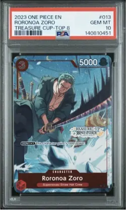 Namco One Piece Roronoa Zoro ST01-013 Promo Foil PSA 10 Treasure Cup 2023 - Image 1