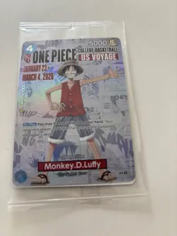 Bandai One Piece CCG Monkey D. Luffy P-055 US Voyage Promo College Basketball - Image 1