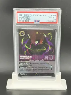 PSA 10 Maleficent ENCHANTED 209/204 | Disney Lorcana | Into the Inklands - Image 1