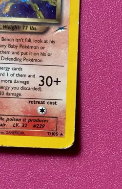 Pokemon Dark Houndoom 7/105 Swirl Neo Destiny Holo Rare Card HP Used - Image 2