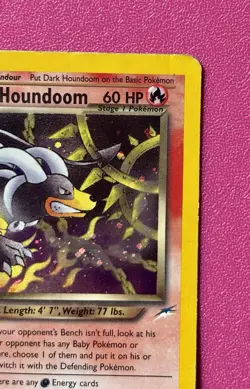 Pokemon Dark Houndoom 7/105 Swirl Neo Destiny Holo Rare Card HP Used - Image 3
