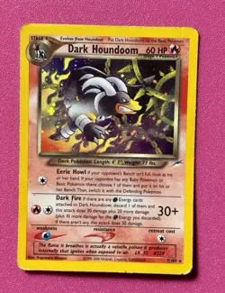 Pokemon Dark Houndoom 7/105 Swirl Neo Destiny Holo Rare Card HP Used - Image 5