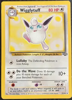 Wigglytuff 32/64 Rare Non-Holo Jungle Set Pokemon Vintage Card LP/NM - Image 1