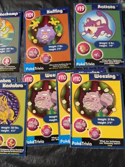 PokeTrivia Lot Of 10 Pokemon Cards Total Abra, Kadabra - Image 3