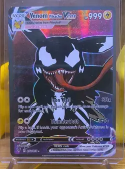 Pikachu Venom Cosplay Custom Art Card - VCOS Series - NM - Holo - FAST SHIP - Image 1