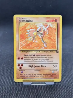 Hitmonlee 22/62 Non Holo Fossil Set Rare Pokemon Card WOTC Played - Image 1