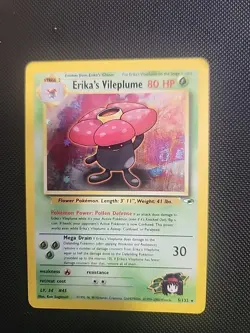 Pokemon TCG Erika's Vileplume Gym Heroes 5/132 Holo Card HP - Image 1