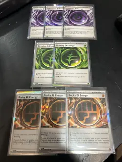 Perfect Order Energy HOLO CARD LOT Of 8 Telepathic/Growing/Rocky - Image 1