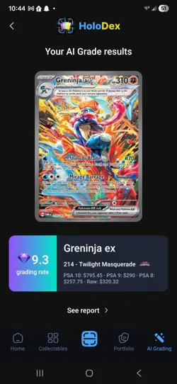 Greninja EX Twilight Masquerade Special Illustration Card 214/167 Holodex 9.3 - Image 3