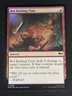 MTG Teenage Mutant Ninja Turtles Bot Bashing Time Foil 0085 NM - Image 1