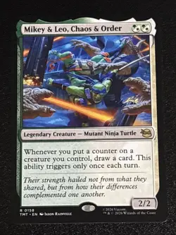 MTG Teenage Mutant Ninja Turtles Mikey & Leo, Chaos & Order 0158 NM Rare - Image 1
