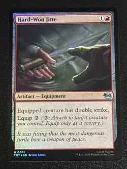 MTG Teenage Mutant Ninja Turtles Hard-Won Jitte Foil 0091 NM - Image 1