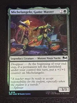 MTG Teenage Mutant Ninja Turtles Michelangelo, Game Master Foil 0118 NM - Image 1