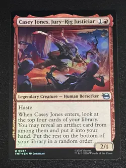 MTG Teenage Mutant Ninja Turtles Casey Jones, Jury-Rig Justiciar Foil 0087 NM - Image 1