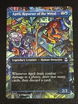 MTG Teenage Mutant Ninja Turtles April, Reporter of the Weird Borderless 0206 NM - Image 1
