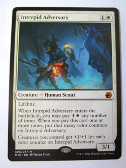 MTG Intrepid Adversary 025/277 Mid Midnight Hunt Mythic Near Mint!! - Image 1
