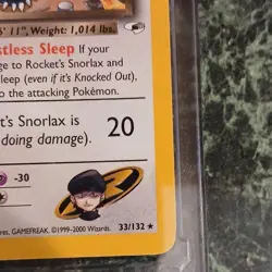 Pokemon Rocket's Snorlax Rare Regular 33/132 Team Rocket 90 HP Basic English Ca… - Image 3