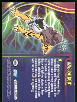Pokemon Tcg Raikou [Holo] #243 Pokemon 2001 Topps Johto Champions LP - Image 2
