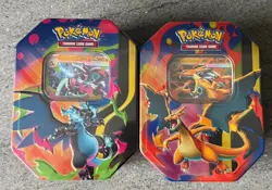 Pokemon Mega Evolution Charizard EX X + Y Tins - New & Sealed (2x tins) - Image 1