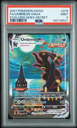 2021 POKEMON SWORD & SHIELD EVOLVING SKIES SECRET FULL ART/UMBREON VMAX PSA 9 - Image 1