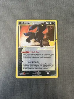 Pokemon TCG: Umbreon Gold Star 17/17 Celebrations 25th Anniversary NM - Image 1
