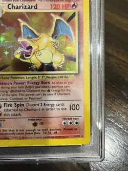 1999 POKEMON BASE SET UNLIMITED #4 CHARIZARD-HOLO PSA 8 VERY CLEAN - Image 4