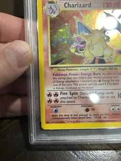 1999 POKEMON BASE SET UNLIMITED #4 CHARIZARD-HOLO PSA 8 VERY CLEAN - Image 5