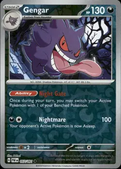 Gengar 057/091 Uncommon Paldean Fates Pokemon Reverse Holo Near Mint - Image 1