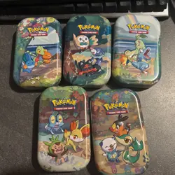 Pokemon Celebrations Mini Tins X5 (EMPTY) all different artworks - Image 1