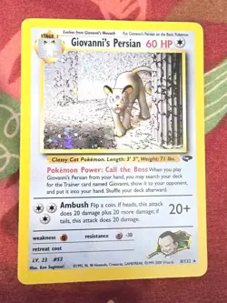 Pokemon TCG Giovanni's Persian Gym Challenge 8 Holo Unlimited Holo Rare NM - Image 1