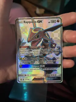2018 POKEMON SUN & MOON CELESTIAL STORM #177A FULL ART/RAYQUAZA GX English - Image 3